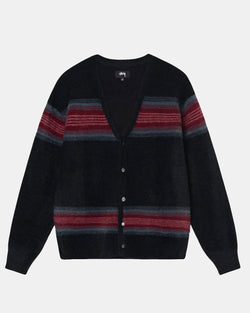 Stripe Shaggy Cardigan (Black)